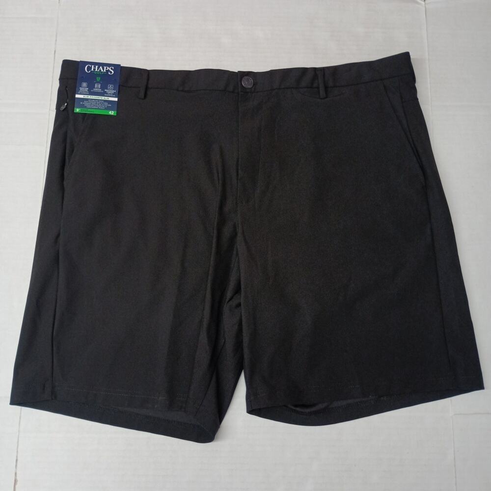 Chaps Golf Shorts Men's Size‎ 42 Black Slim Fit 9" Inseam
